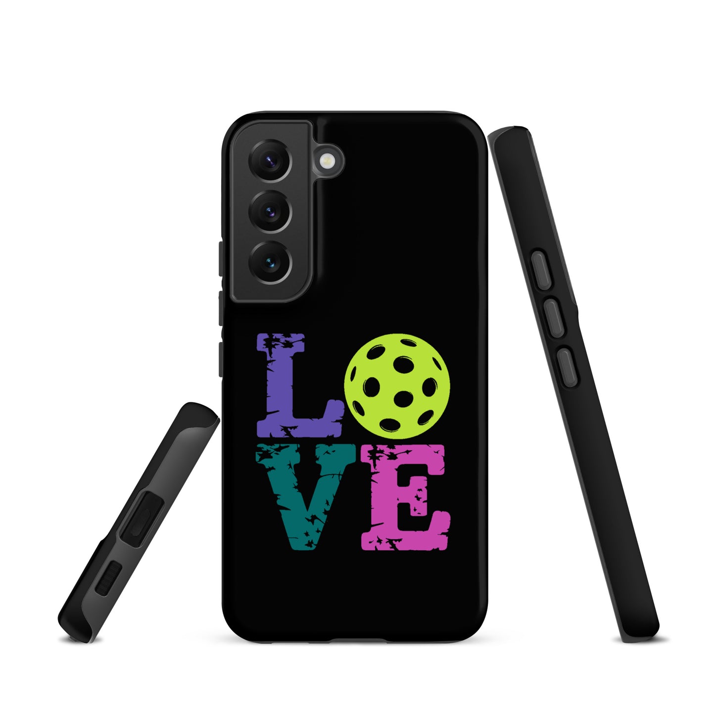 Phone Case for Samsung Galaxy with LOVE design featuring a pickleball for pickleball fans