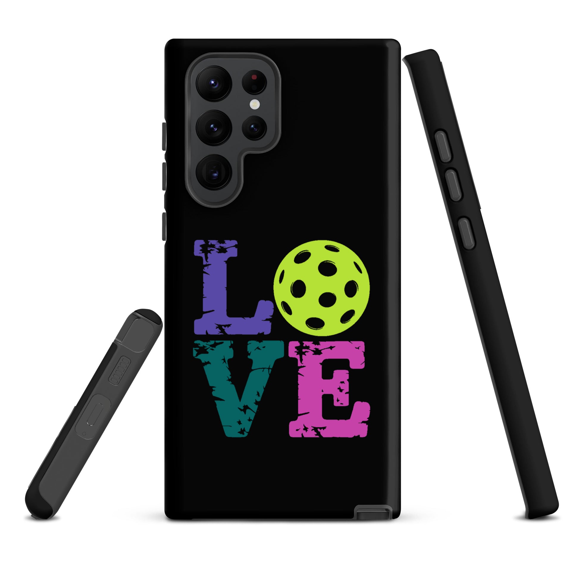 Phone Case for Samsung Galaxy with LOVE and pickleball design for pickleball fans