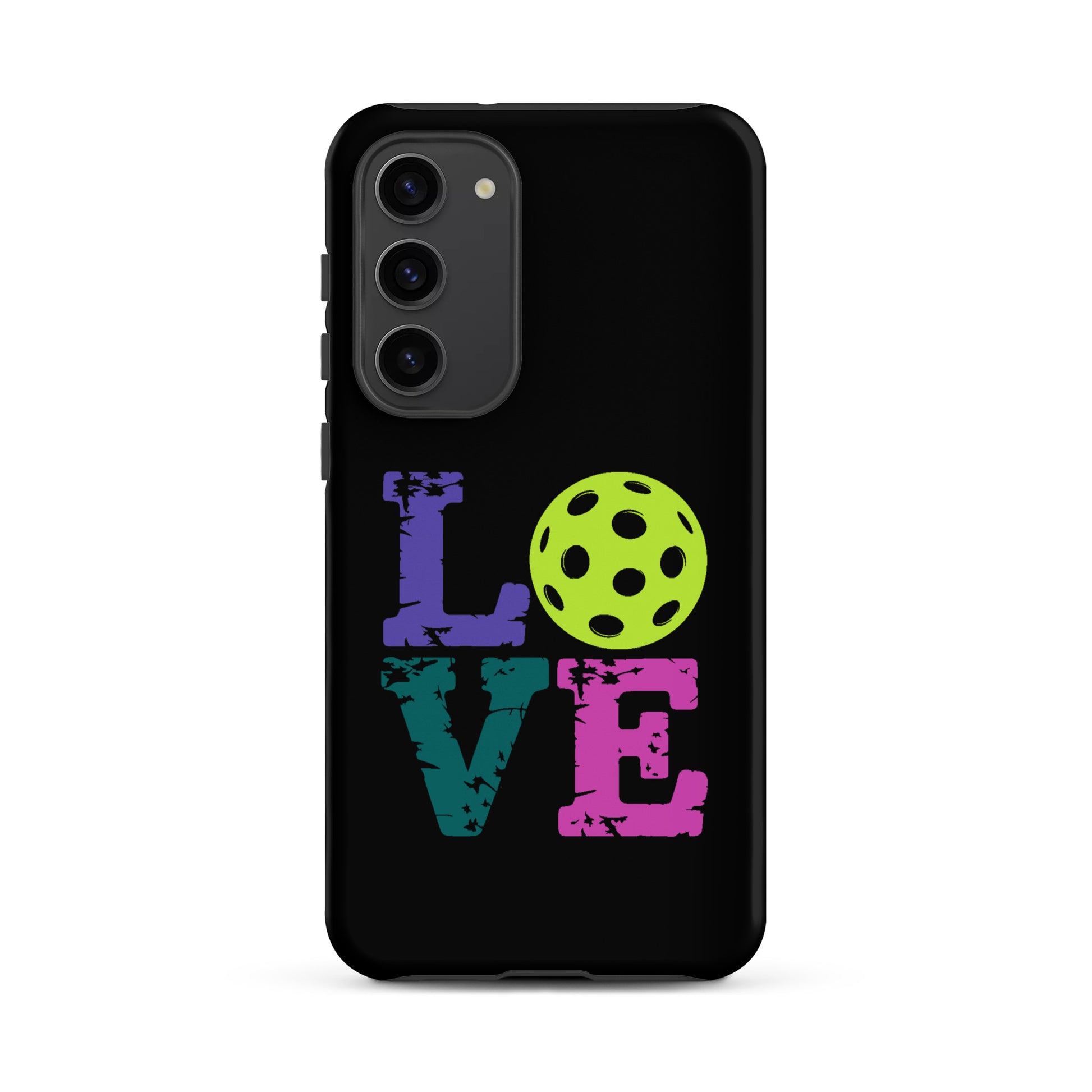 Phone Case for Samsung Galaxy with LOVE pickleball design for pickleball fans.