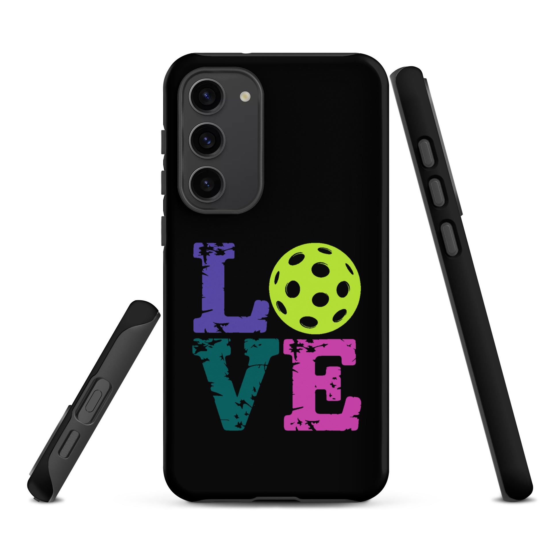 Phone Case with LOVE Design and Pickleball for Samsung Galaxy