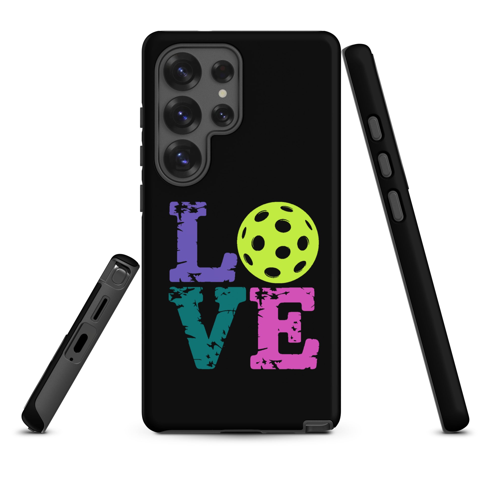 Phone Case for Samsung Galaxy with love design featuring pickleball for fans