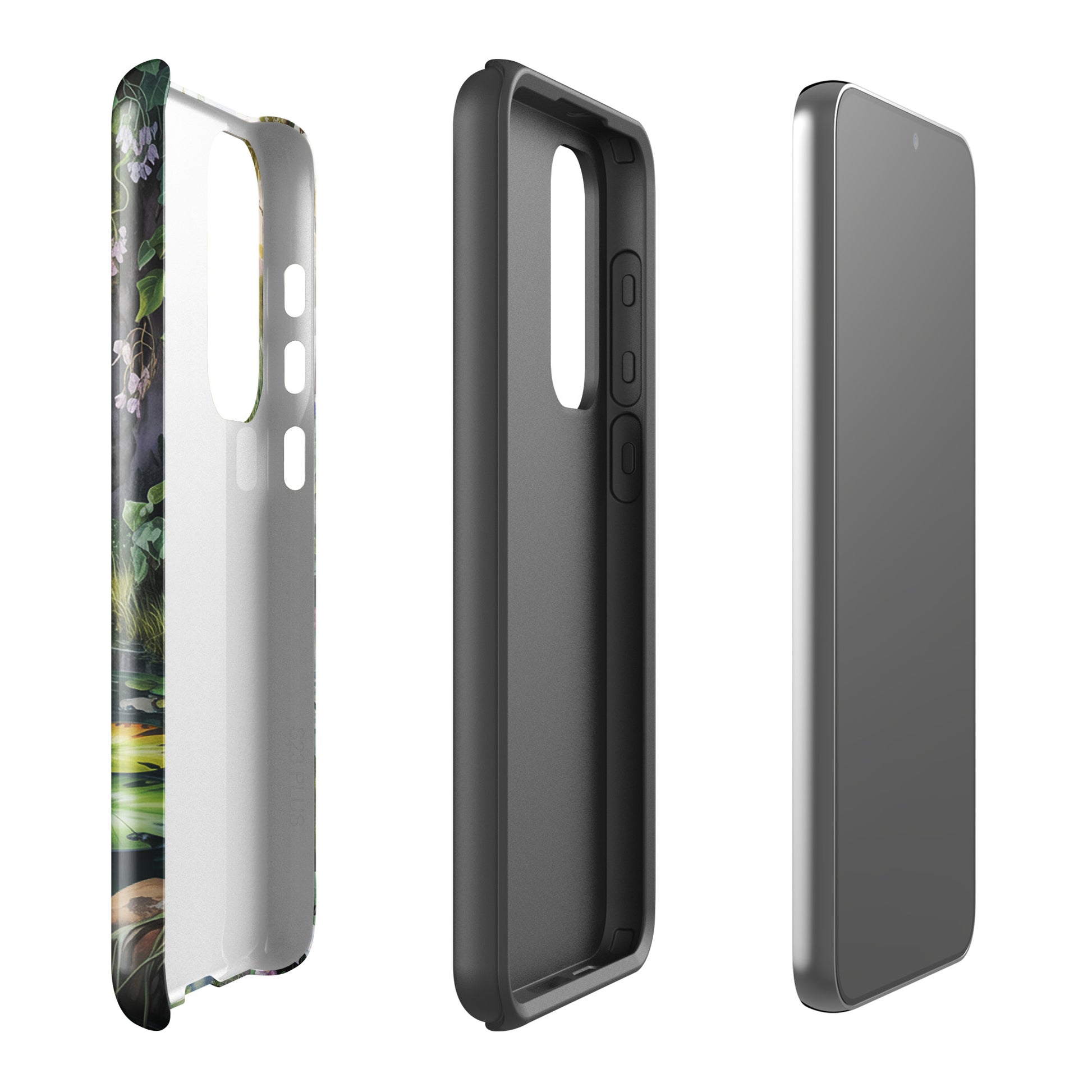 Phone Case for Samsung Galaxy with Enchanted Pond design and lush greenery, providing serene charm and protection.