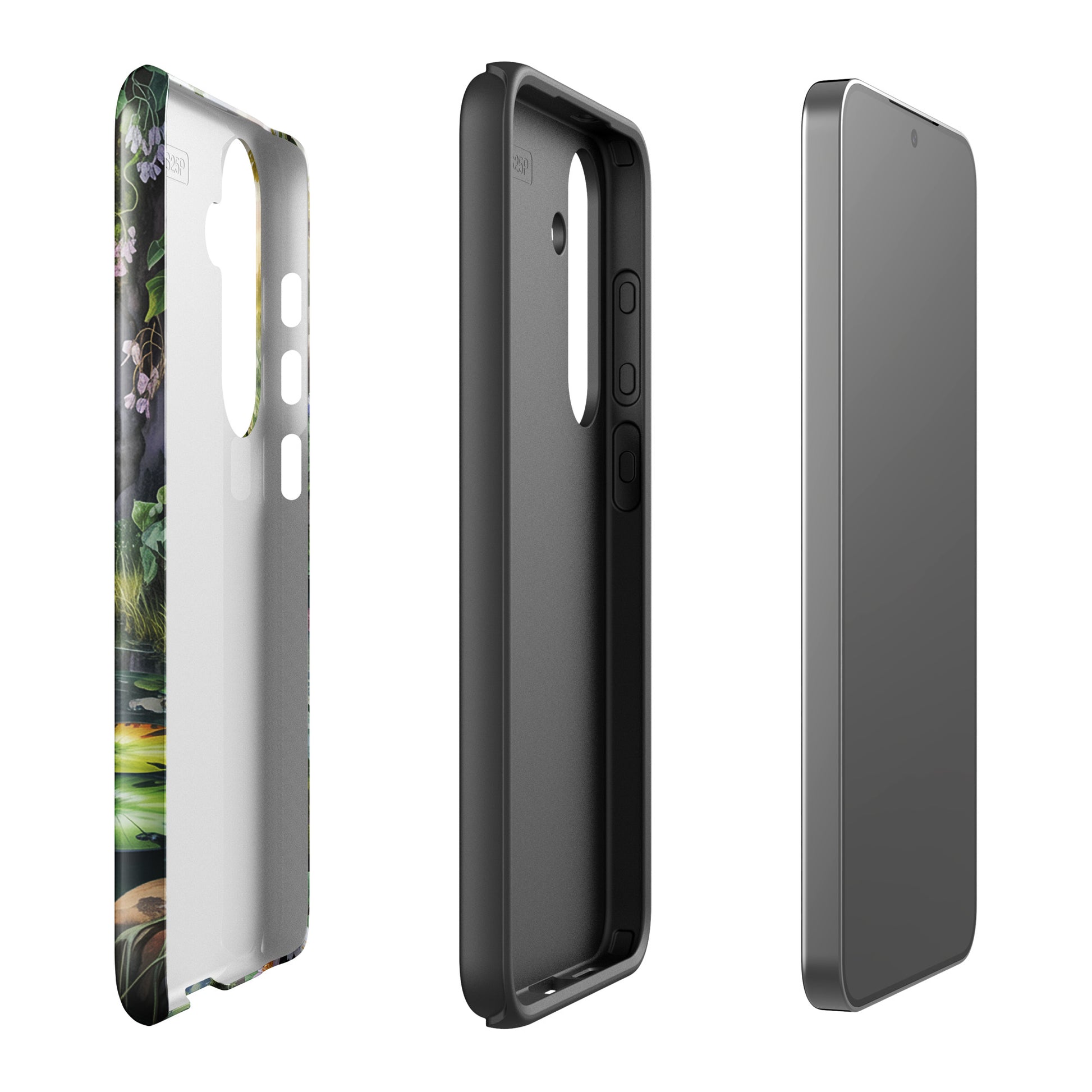 Phone Case for Samsung Galaxy with Enchanted Pond design, featuring tranquil water lilies and lush greenery on a durable casing.