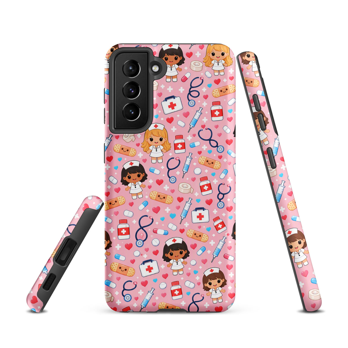 Phone Case for Samsung Galaxy with Cute Kawaii Nurse Medical Pattern (xx225)
