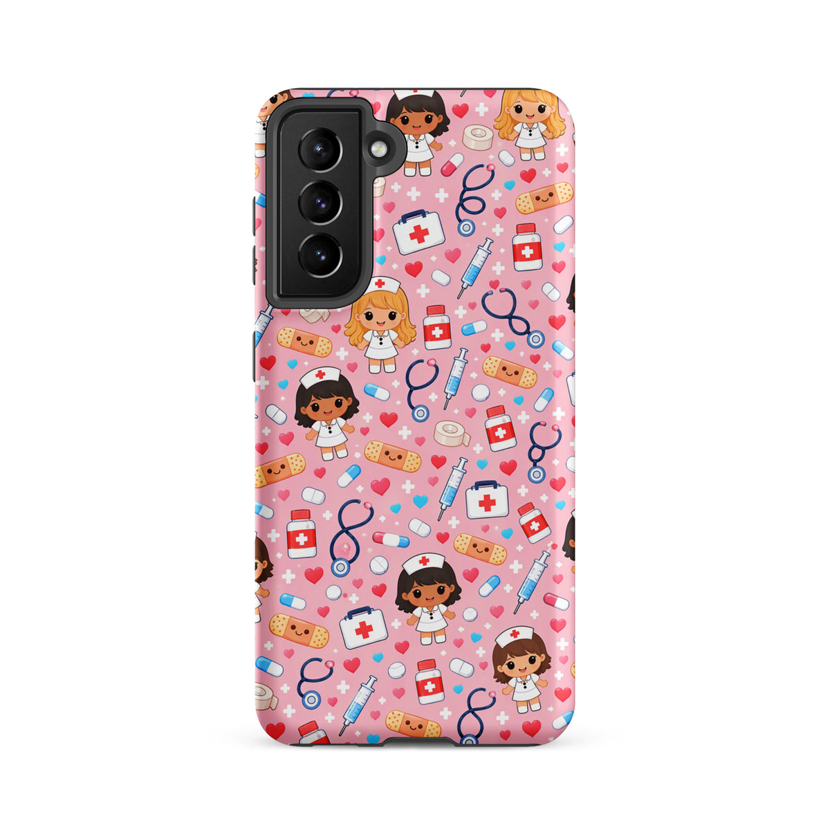 Phone Case for Samsung Galaxy with Cute Kawaii Nurse Medical Pattern (xx225)