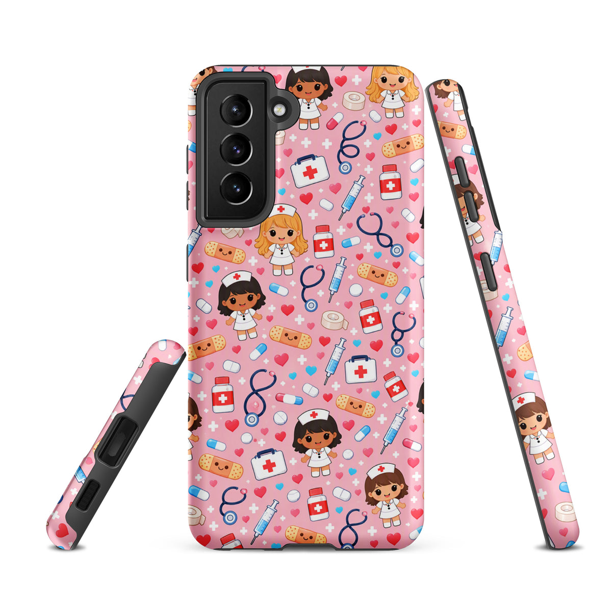 Phone Case for Samsung Galaxy with Cute Kawaii Nurse Medical Pattern (xx225)