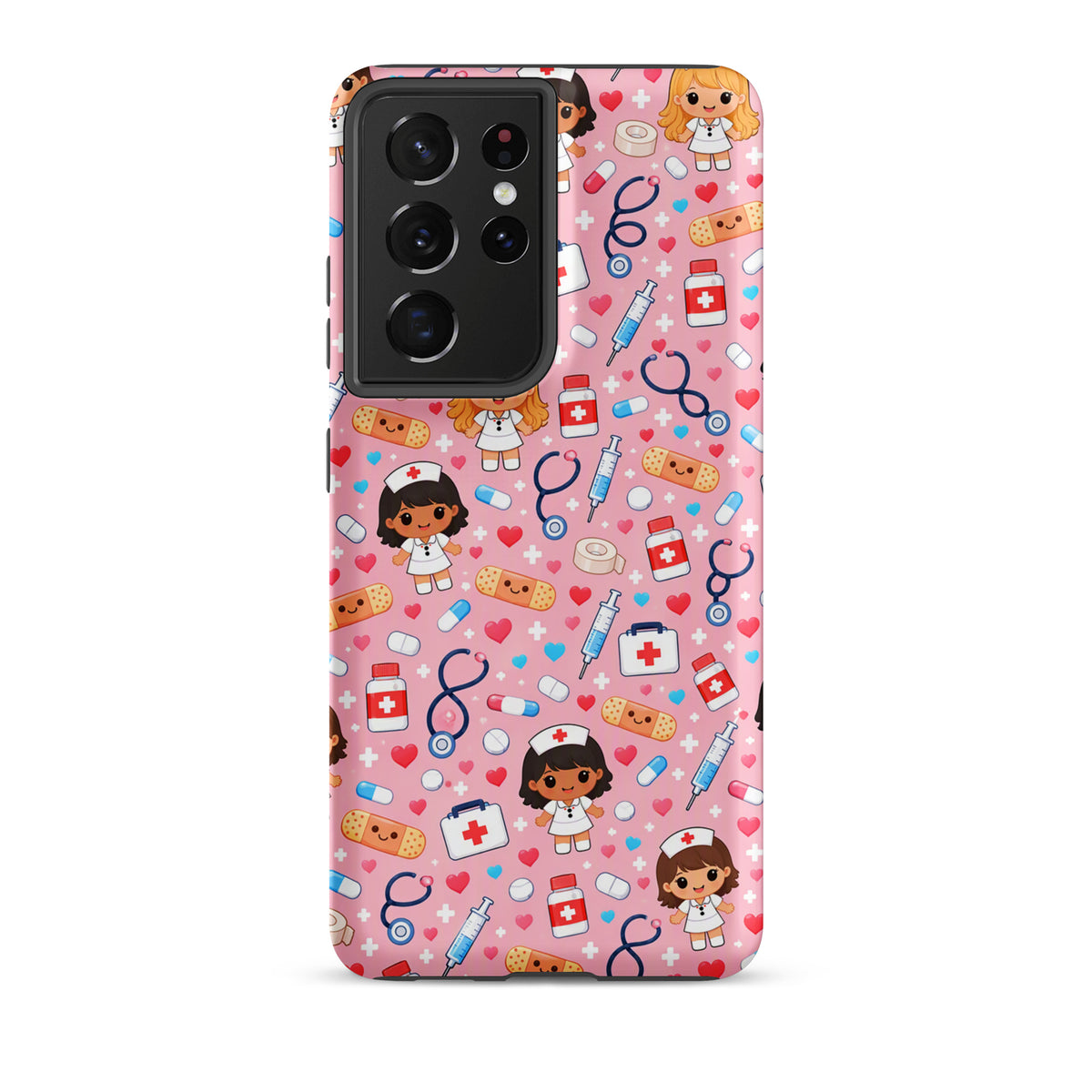 Phone Case for Samsung Galaxy with Cute Kawaii Nurse Medical Pattern (xx225)