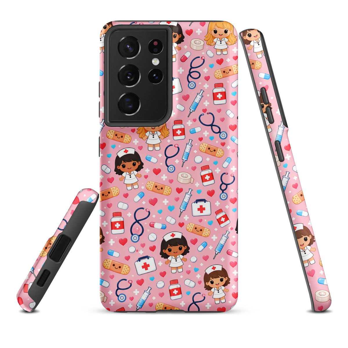 Phone Case for Samsung Galaxy with Cute Kawaii Nurse Medical Pattern (xx225)