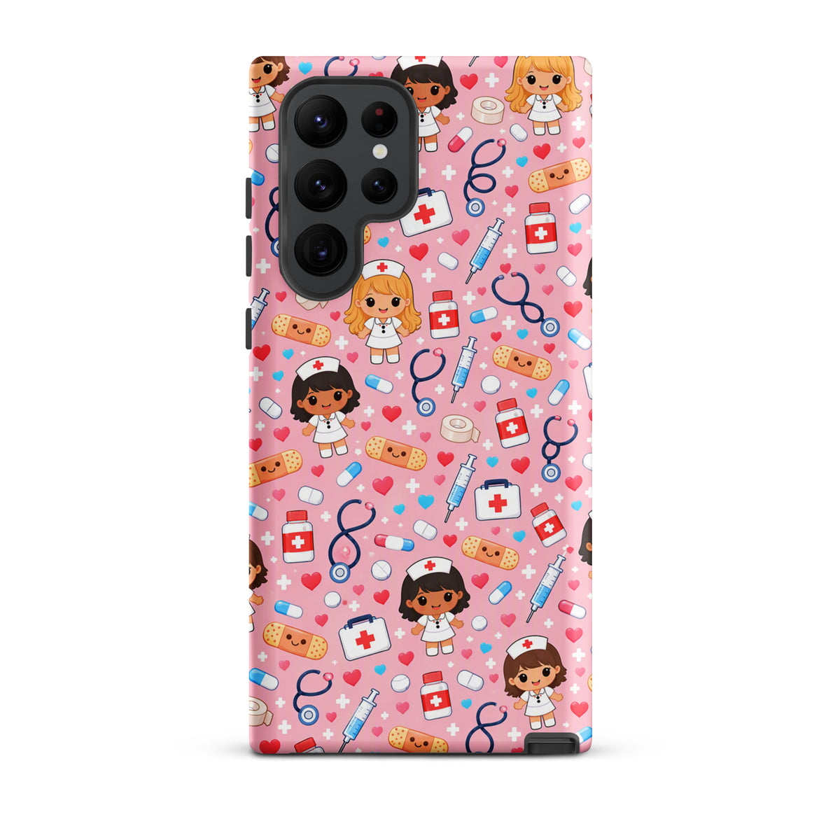 Phone Case for Samsung Galaxy with Cute Kawaii Nurse Medical Pattern (xx225)