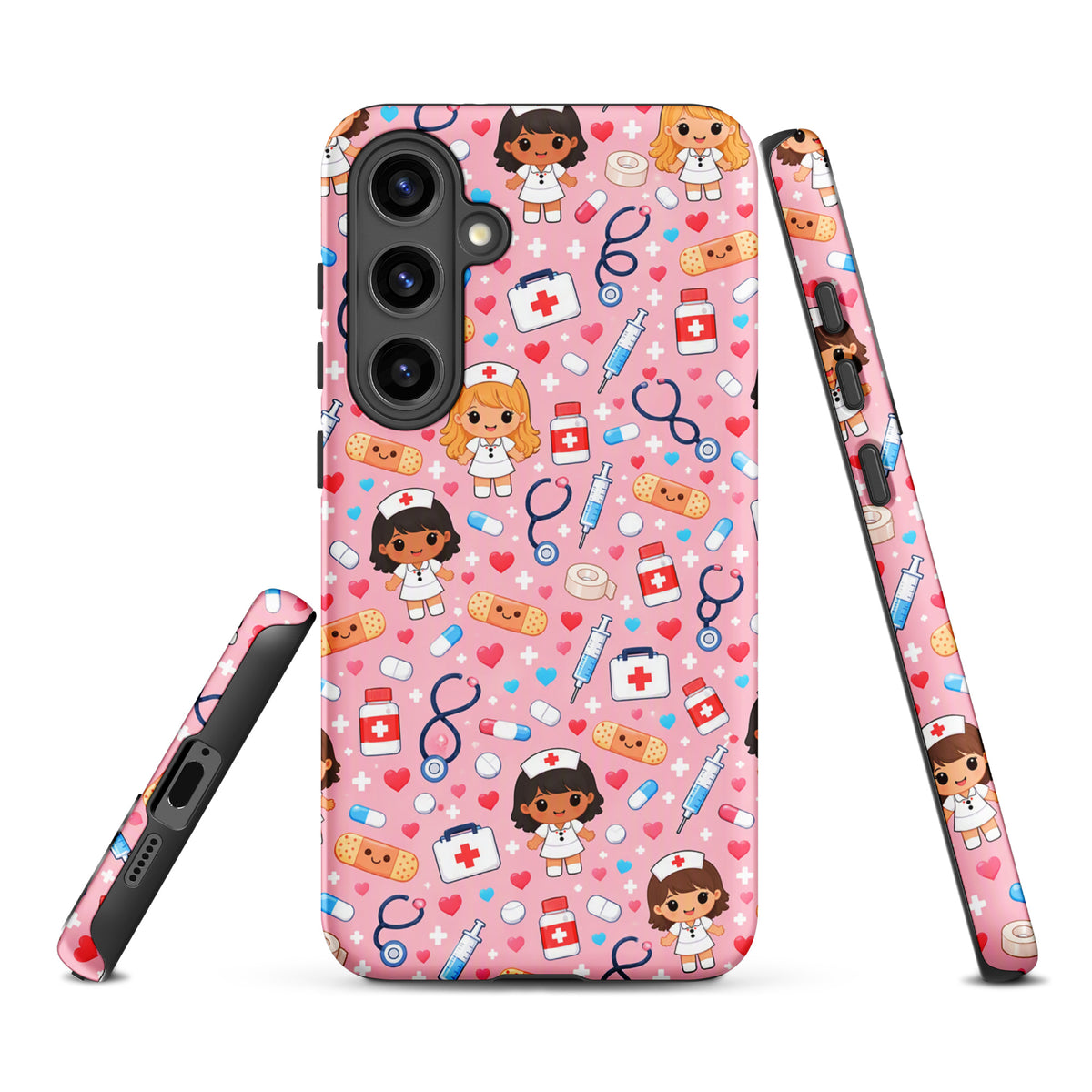 Phone Case for Samsung Galaxy with Cute Kawaii Nurse Medical Pattern (xx225)