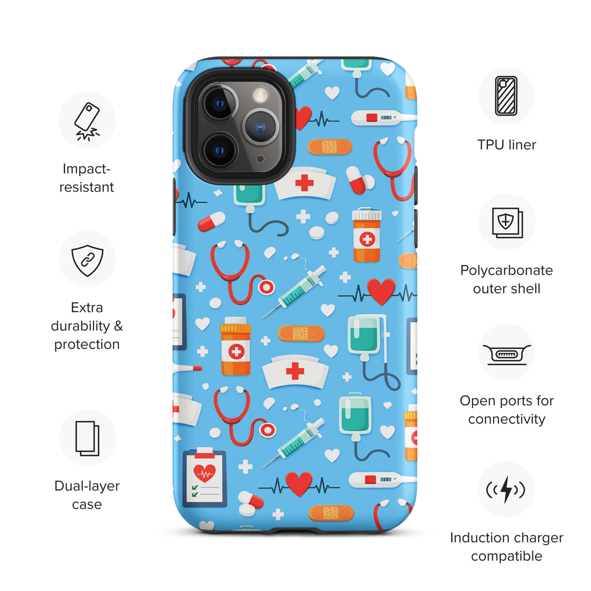 Phone Case for iPhone with Colorful Medical Care Design