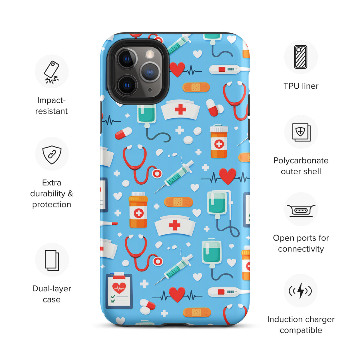 Phone Case for iPhone with Colorful Medical Care Design