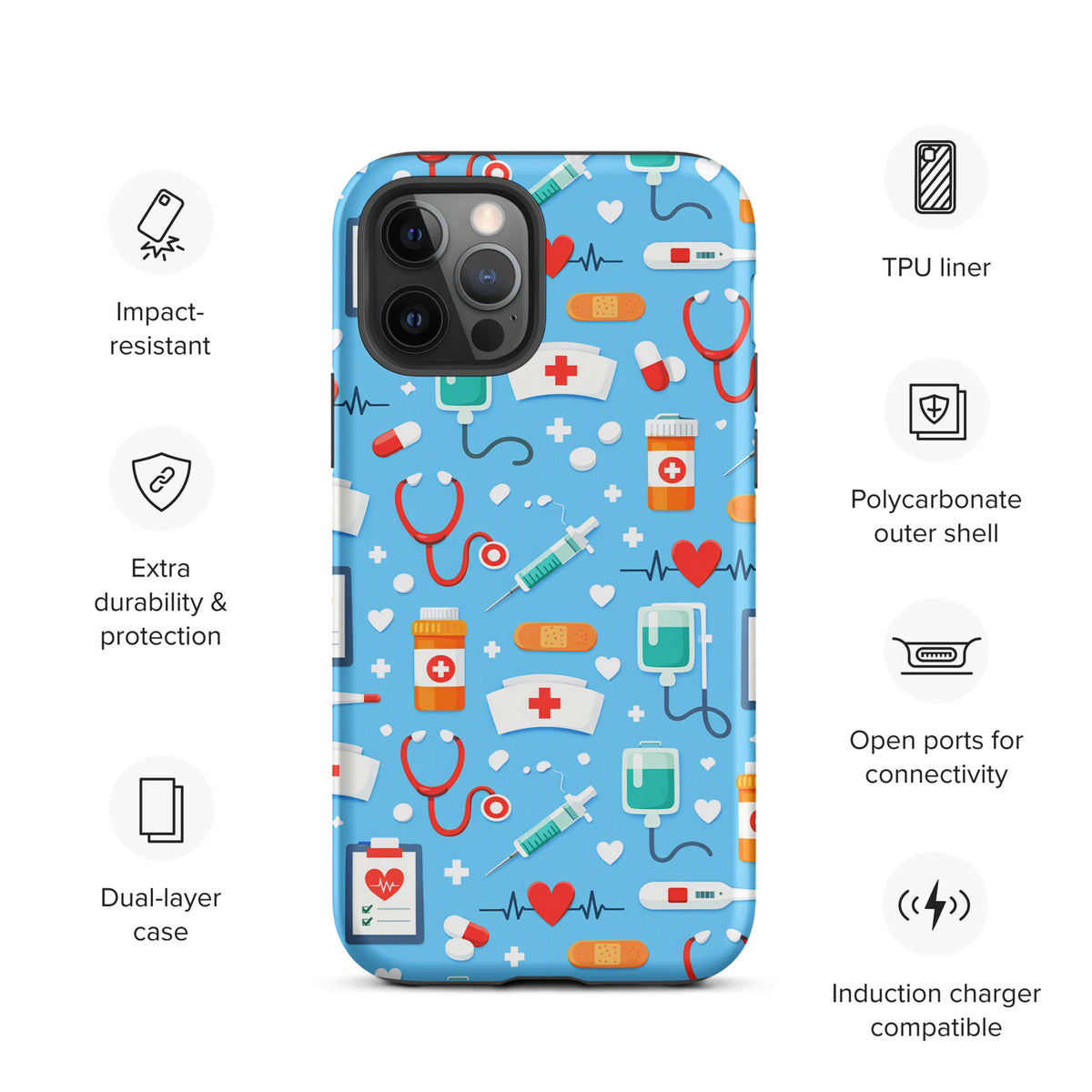 Phone Case for iPhone with Colorful Medical Care Design