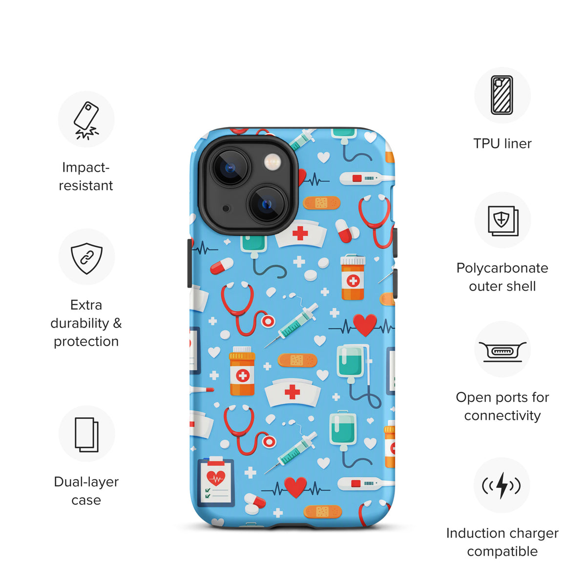 Phone Case for iPhone with Colorful Medical Care Design