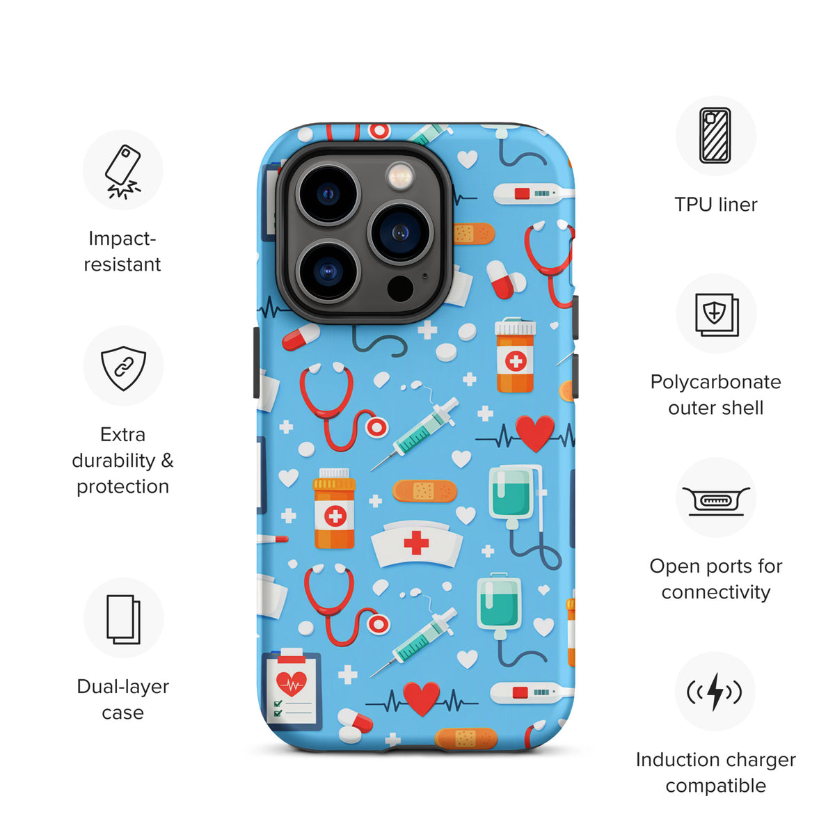 Phone Case for iPhone with Colorful Medical Care Design