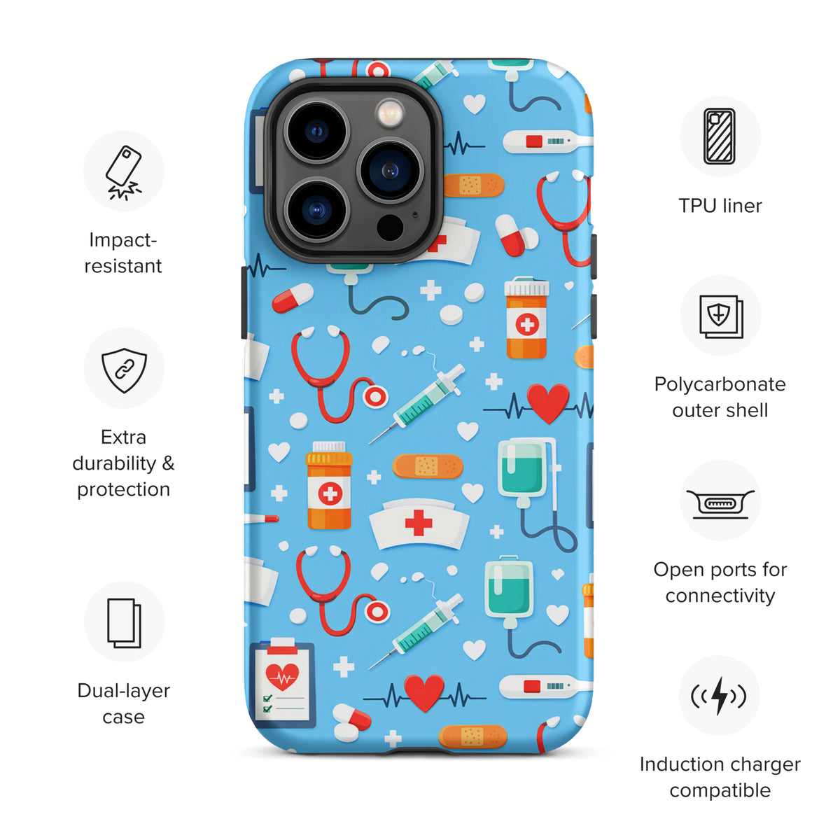 Phone Case for iPhone with Colorful Medical Care Design