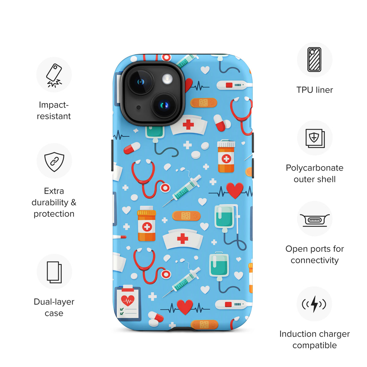 Phone Case for iPhone with Colorful Medical Care Design