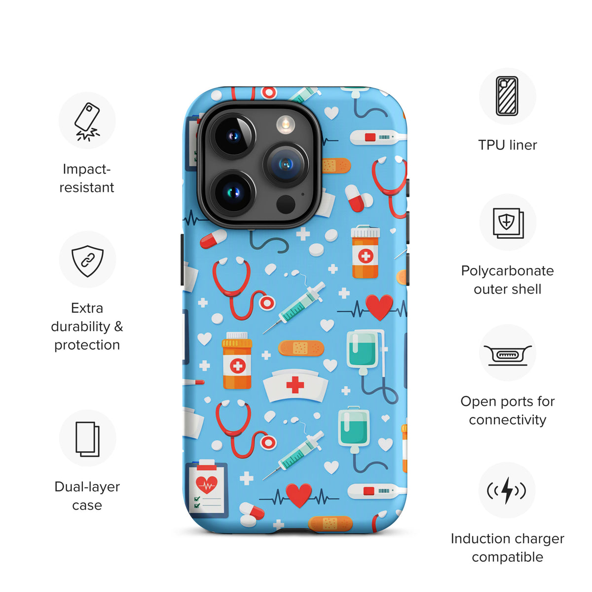 Phone Case for iPhone with Colorful Medical Care Design