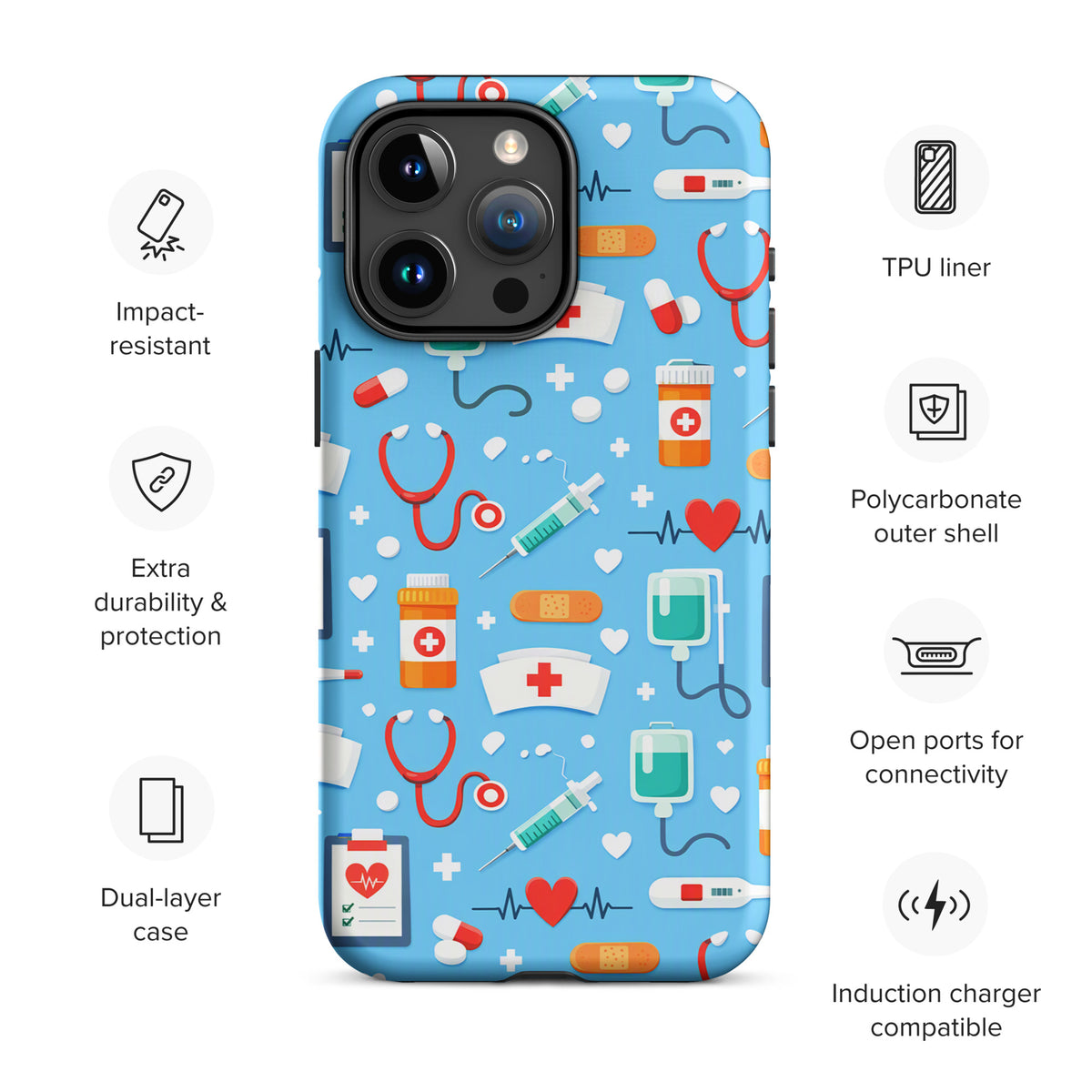 Phone Case for iPhone with Colorful Medical Care Design