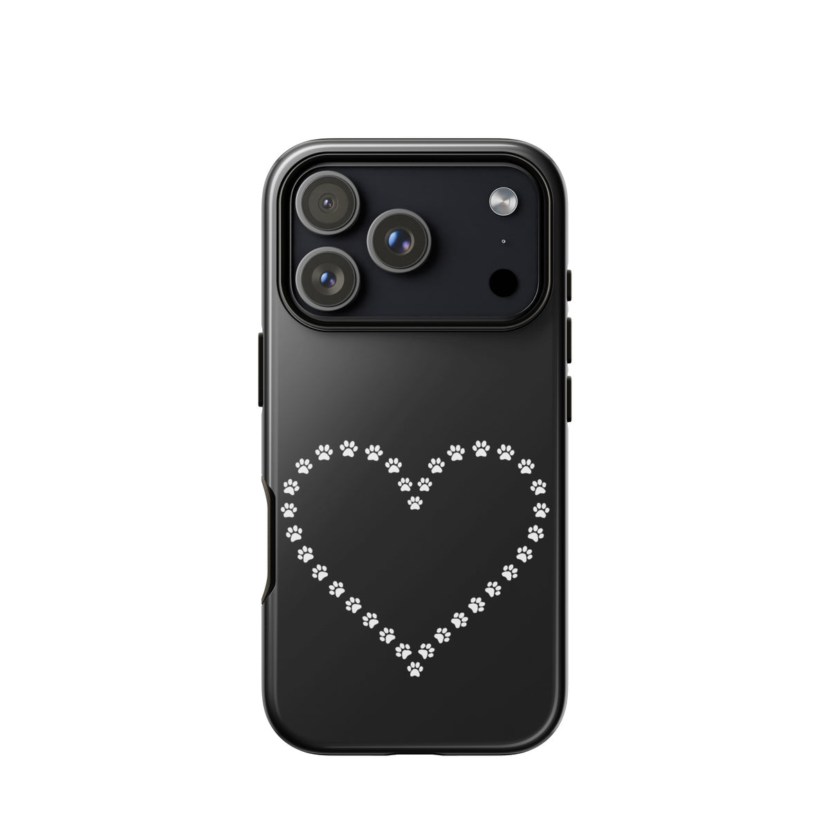 Phone Case for iPhone with cute paw print heart design for pet lovers, featuring durable protection and playful charm.