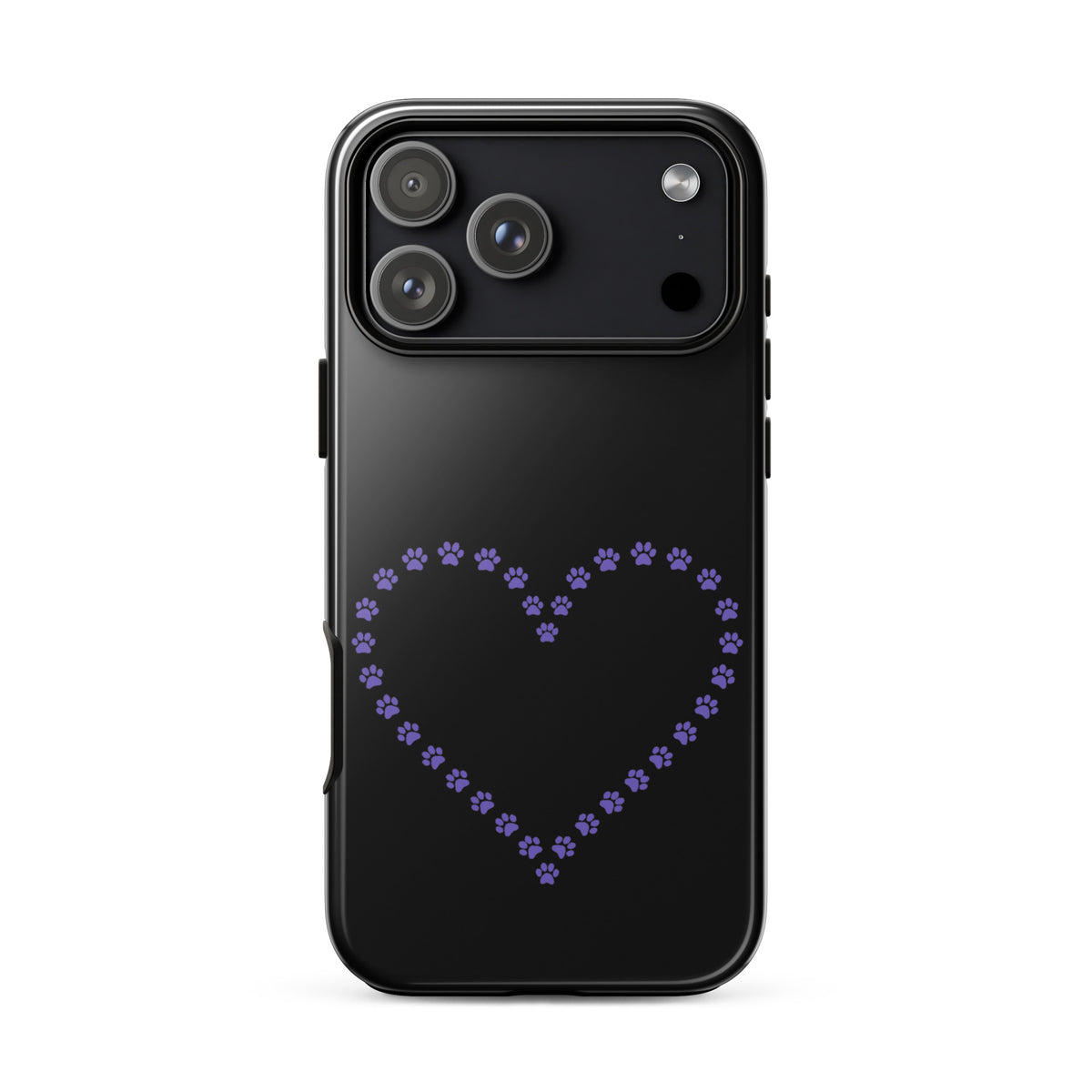 Phone Case for iPhone with Cute Paw Print Heart Design, ideal for pet lovers who adore cats, dogs, and minimalist animal designs.