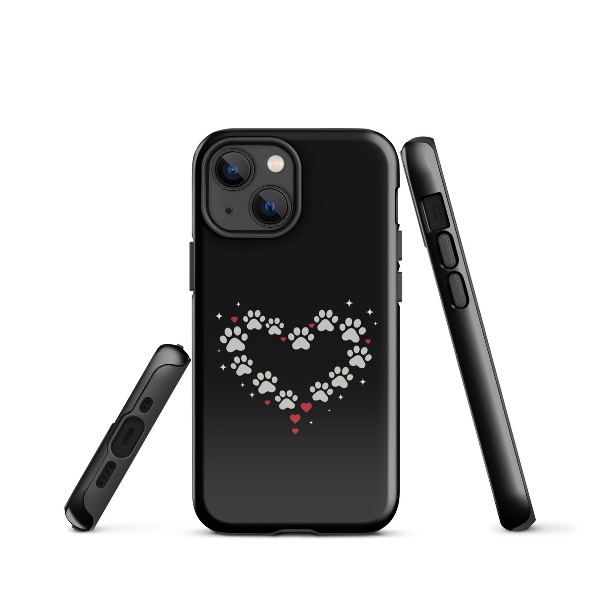 Phone Case for iPhone with paw-print heart design, perfect for stylish pet lovers seeking charm and upscale protection.