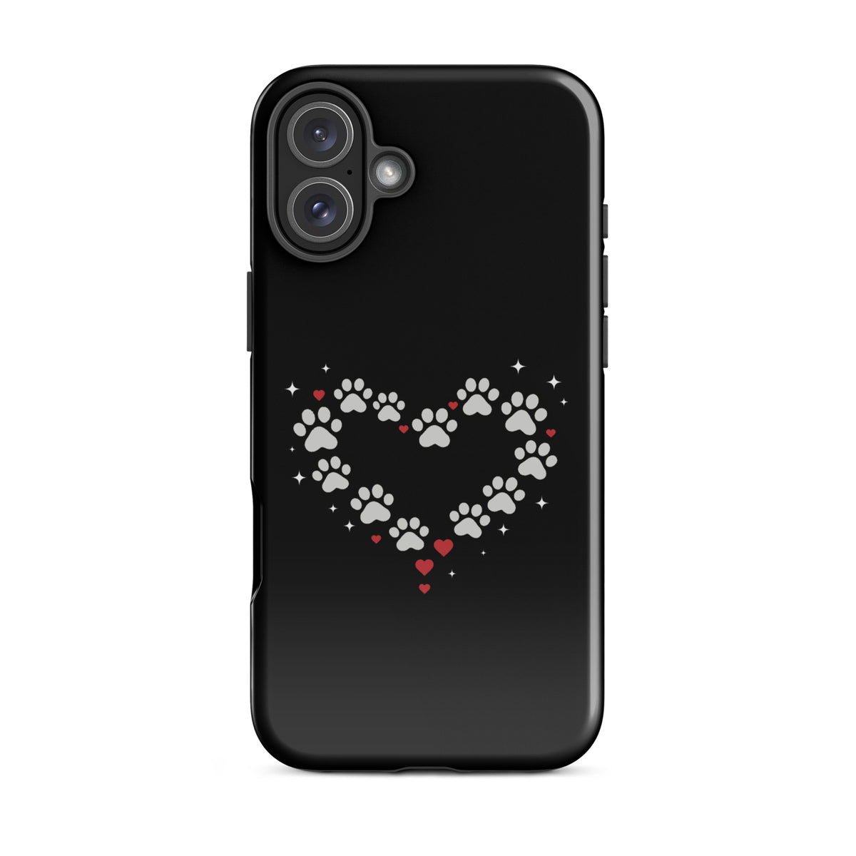 Phone Case for iPhone with paw-print heart design, perfect for stylish pet lovers seeking a blend of charm and protection.