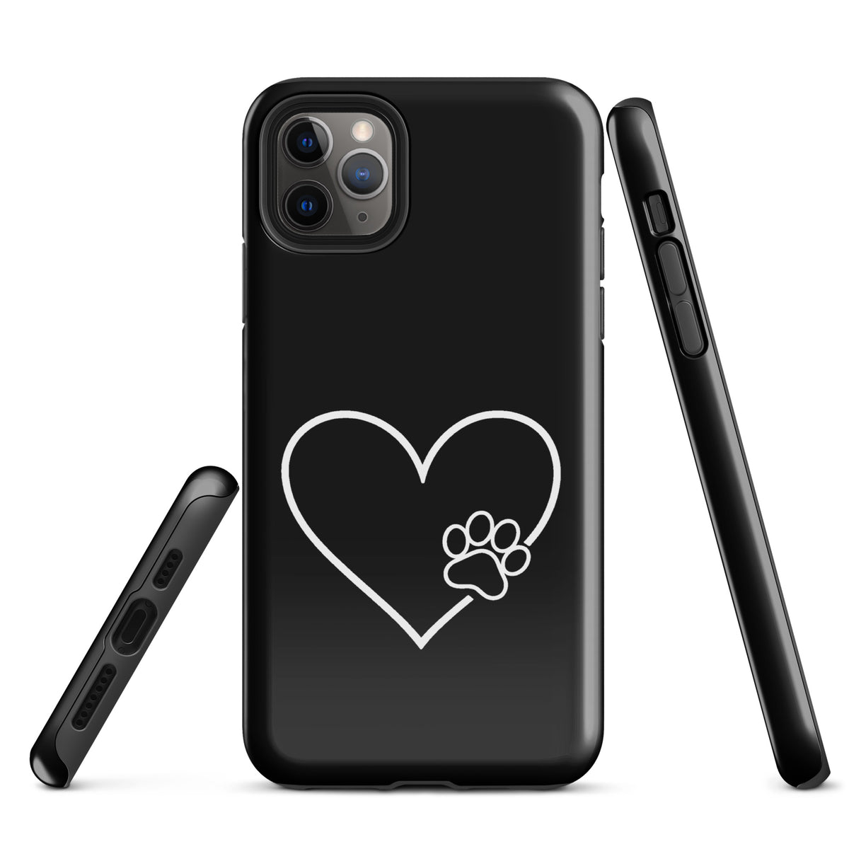 Phone Case for iPhone with heart and paw print design, perfect for pet lovers seeking stylish and protective tech accessories.