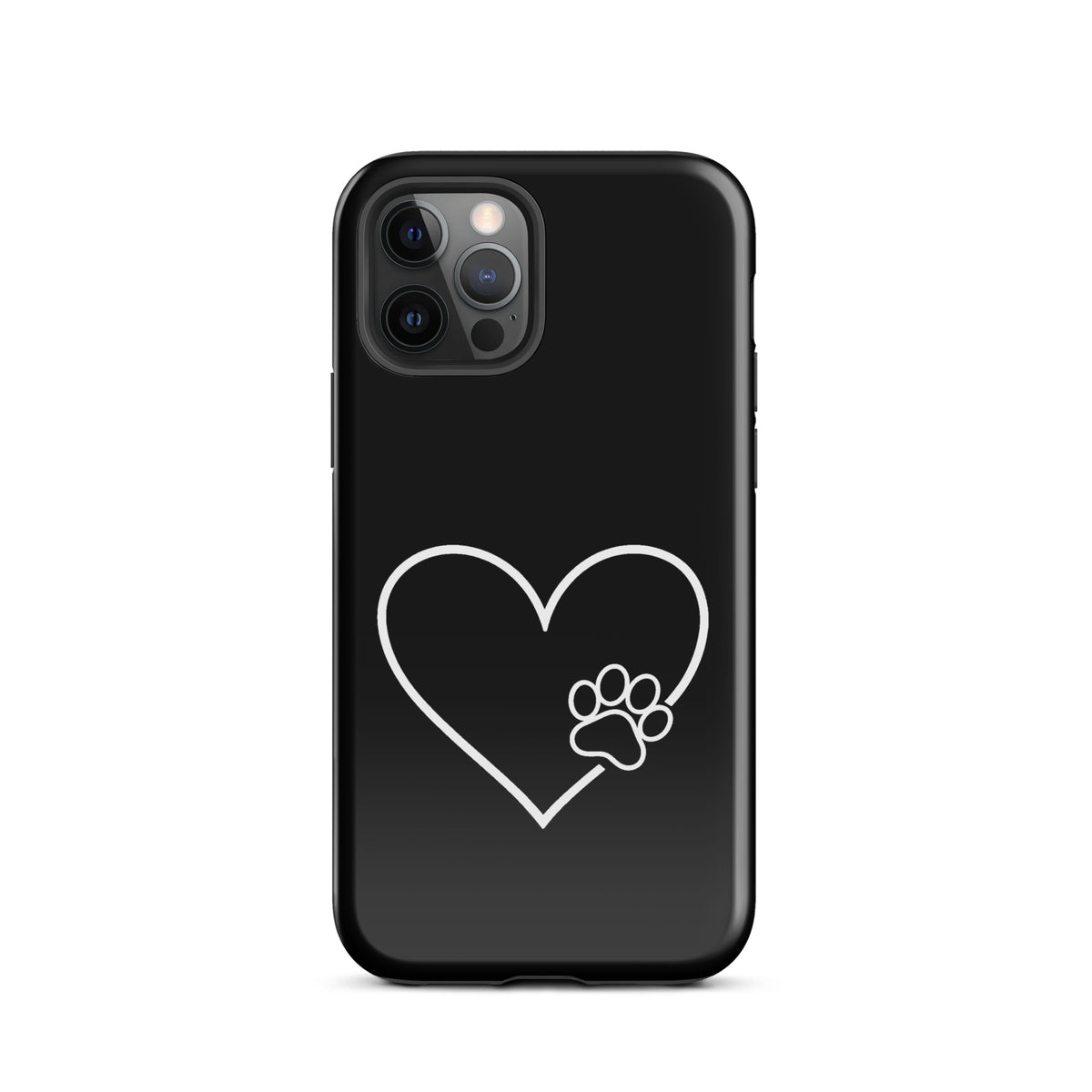 Phone Case for iPhone with heart and paw print design for pet lovers.