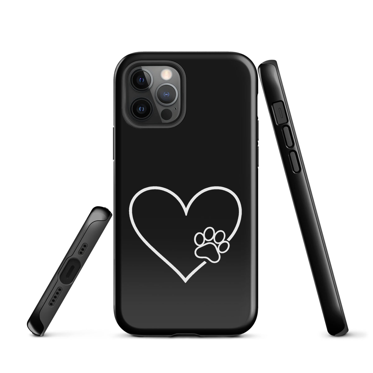 Phone Case for iPhone with heart and paw print design, stylish and protective for pet lovers.