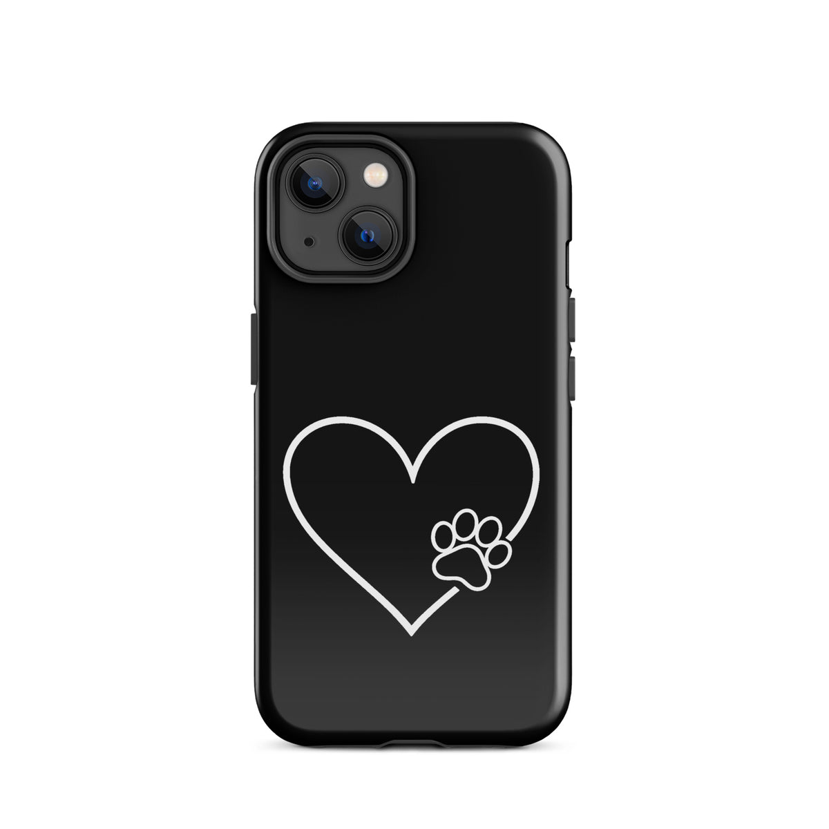 Phone Case with heart and paw print design for pet lovers, iPhone accessory with elegant style and premium protection features.