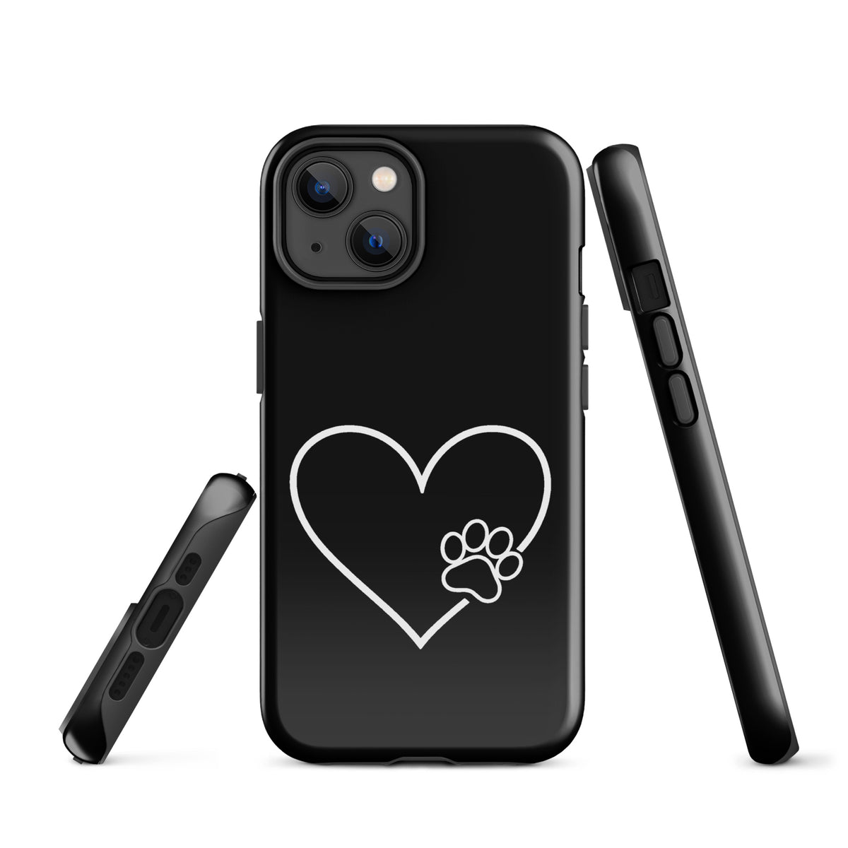 Phone Case for iPhone with heart and paw print design, perfect for pet lovers seeking stylish protection.
