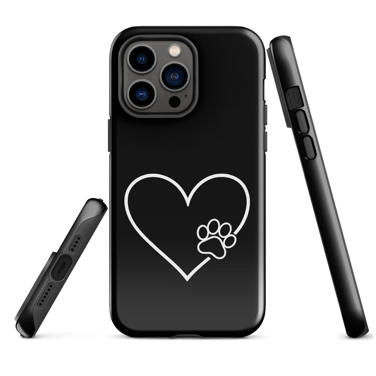 Phone Case for iPhone with heart and paw print design, perfect for pet lovers seeking style and protection.