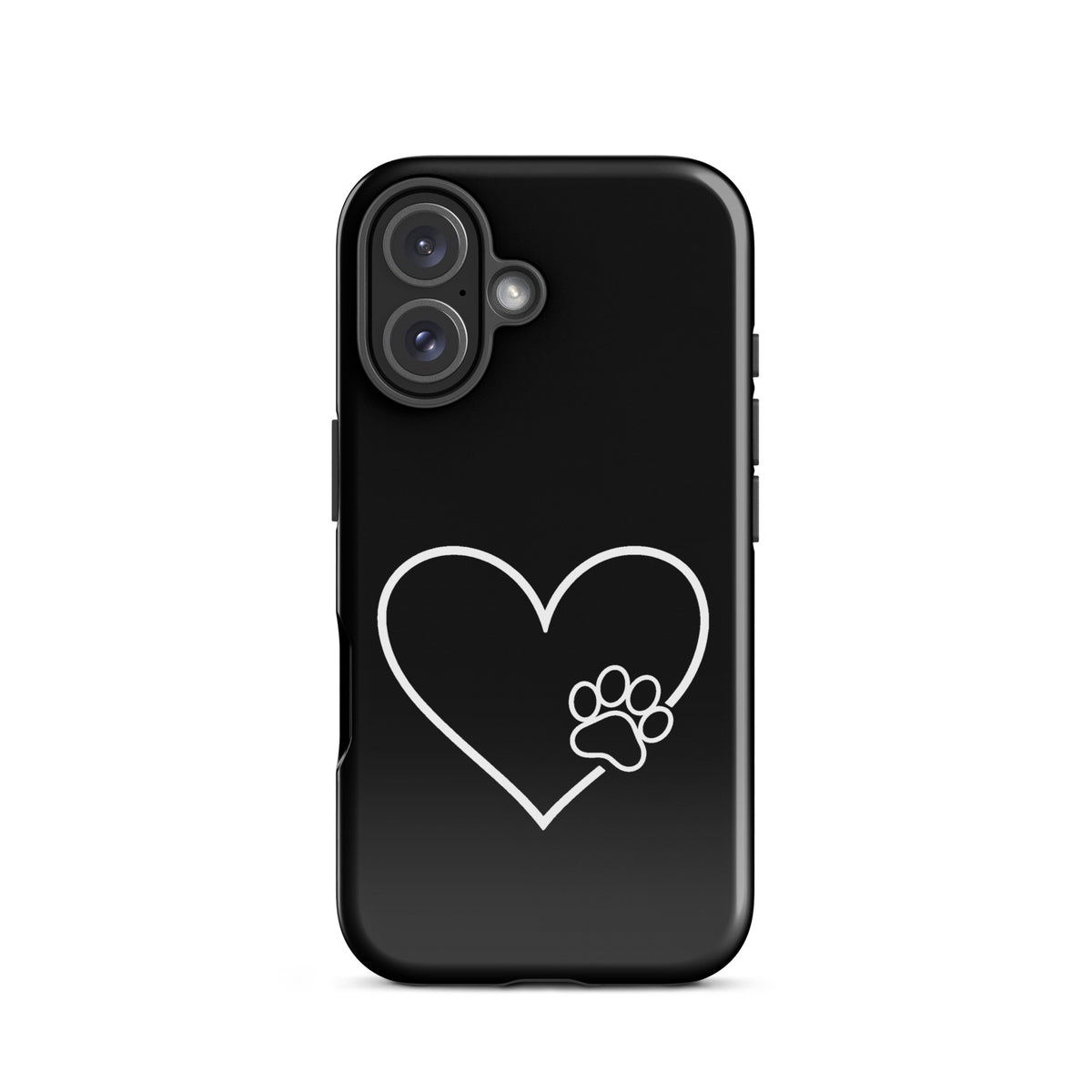 Phone Case with heart and paw print design for iPhone, perfect for pet lovers seeking stylish protection.