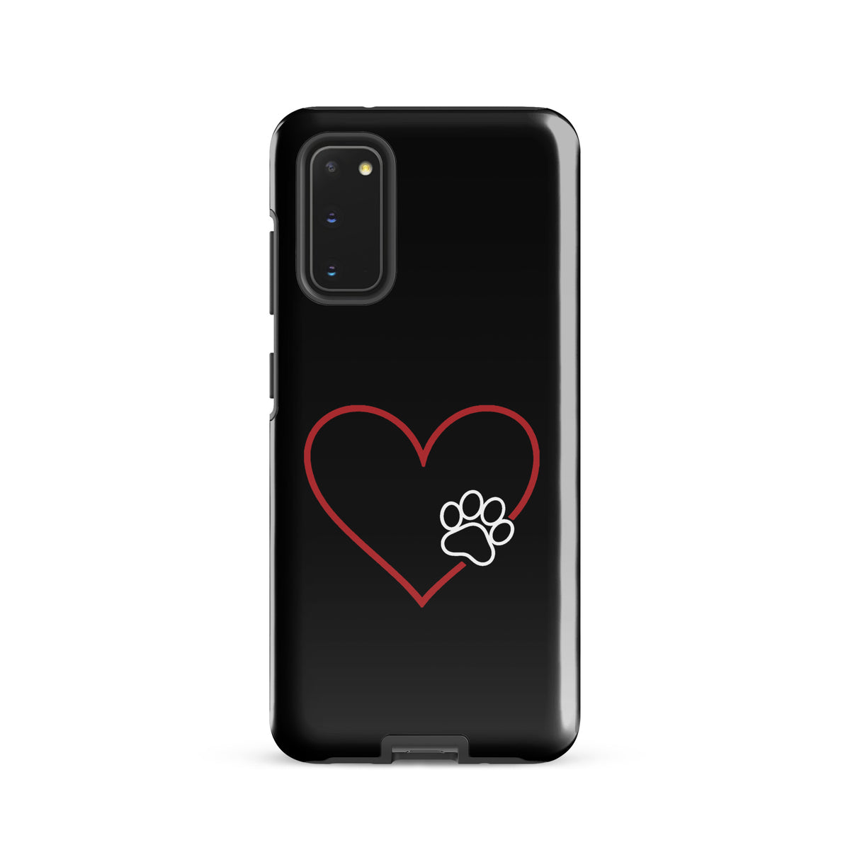 Phone Case for Samsung Galaxy with heart and paw print design, perfect for pet lovers seeking stylish protection.