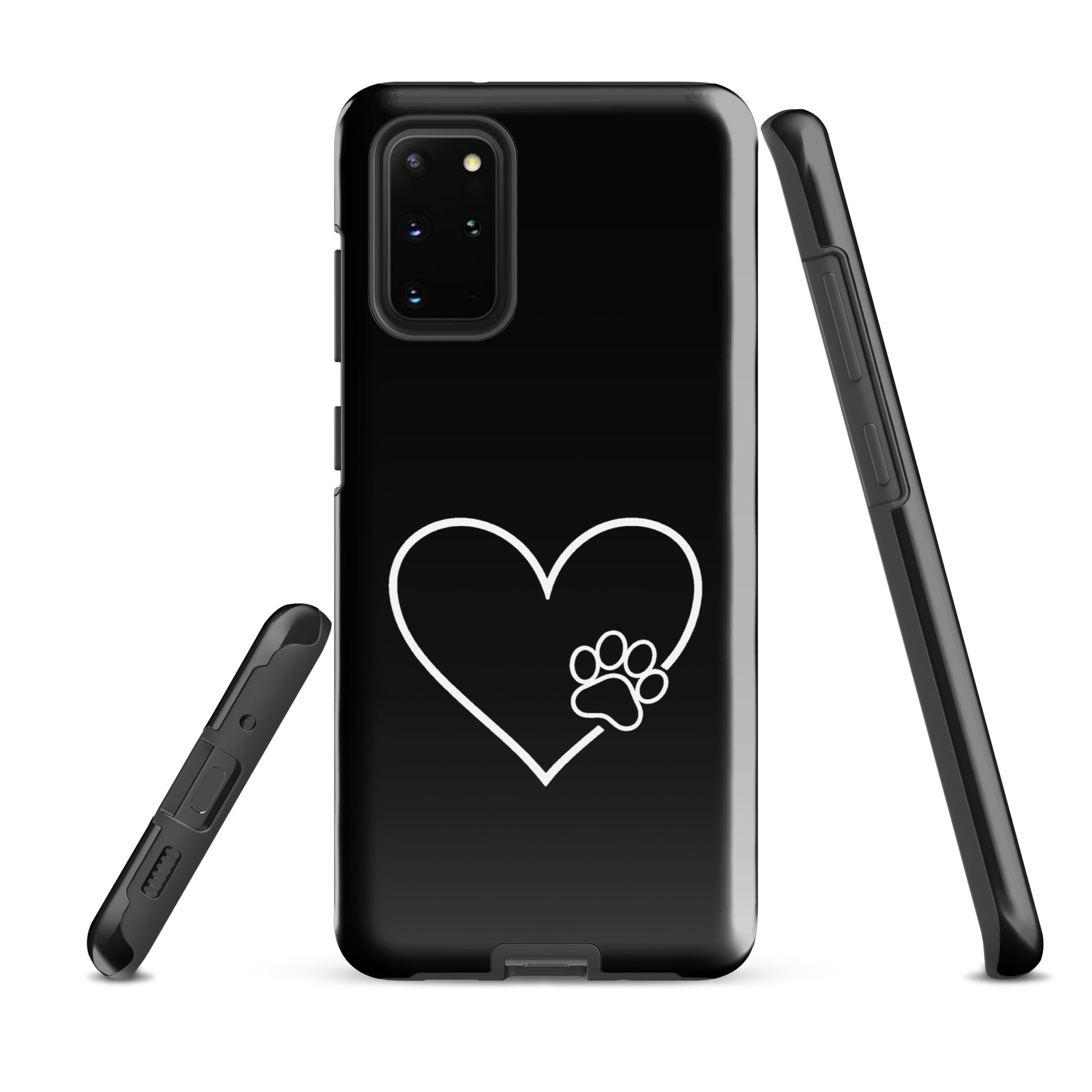 Samsung Galaxy Phone Case with Heart and Paw Print Design