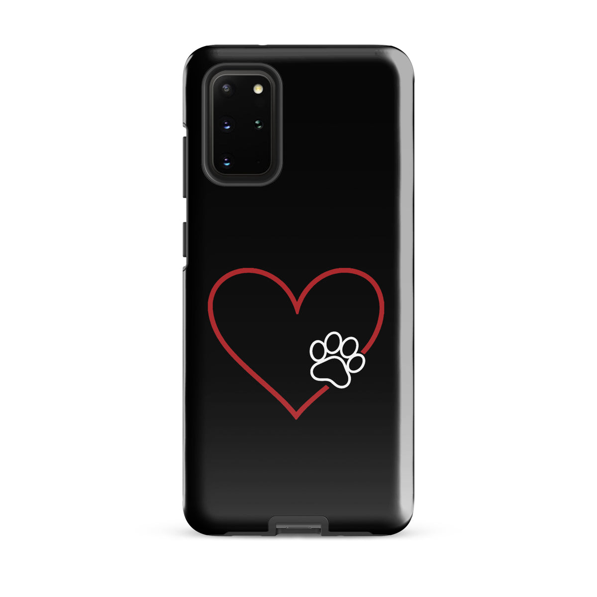Phone Case for Samsung Galaxy with heart and paw print design, perfect for pet lovers seeking stylish protection.