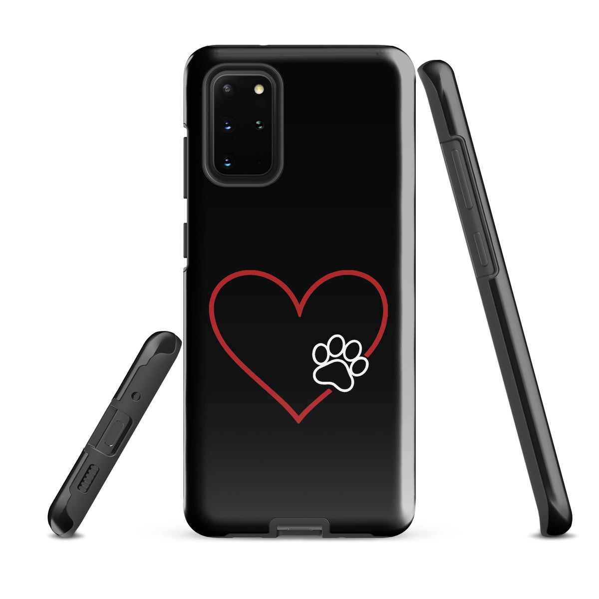 Phone Case for Samsung Galaxy with heart and paw print design, symbolizing love and loyalty towards pets.