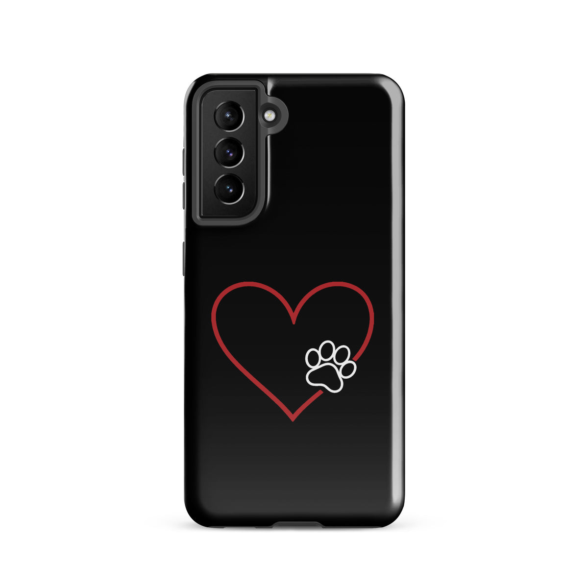 Phone Case for Samsung Galaxy with elegant heart and paw print design, blending style and protection for pet lovers.