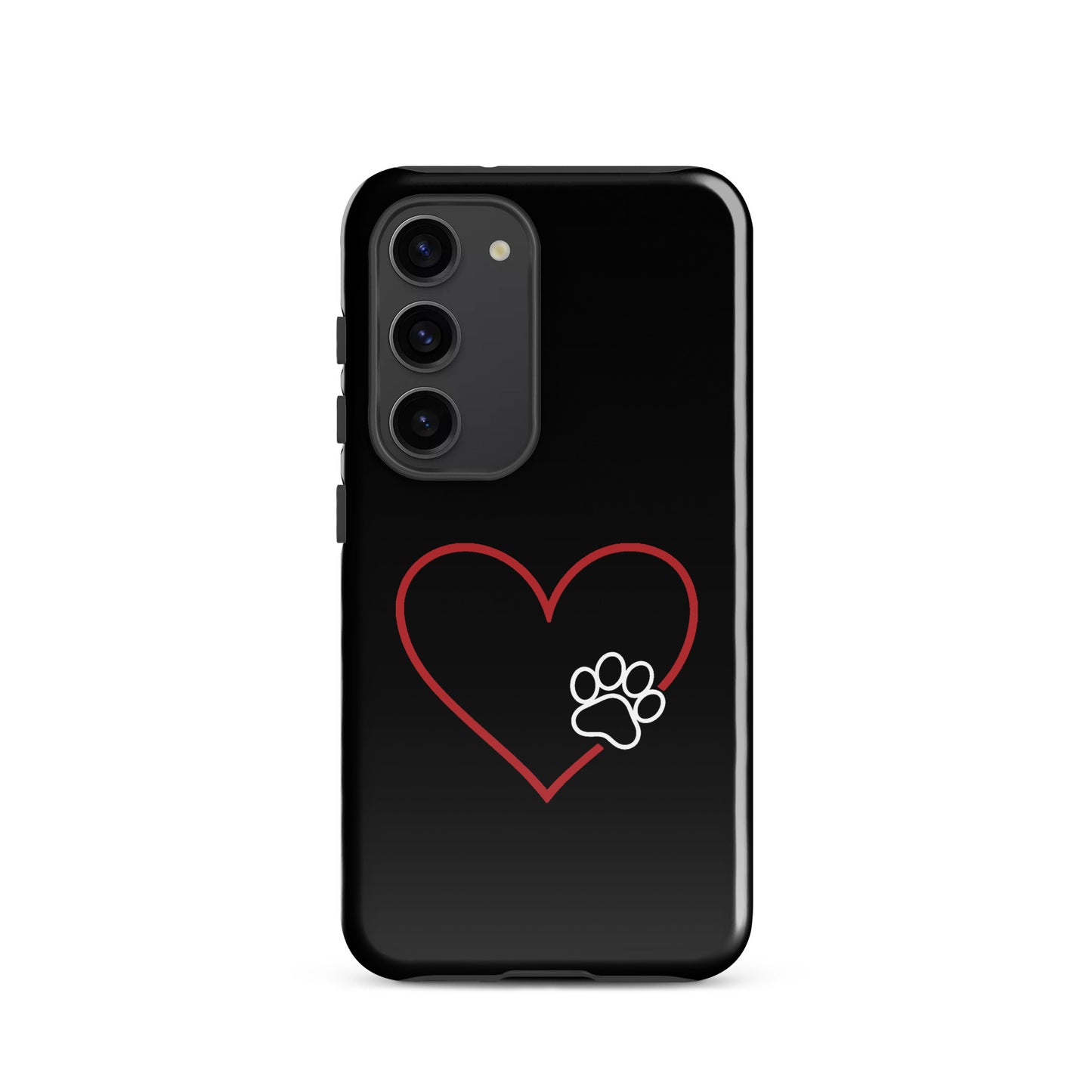 Phone Case for Samsung Galaxy with heart and paw print design, perfect for pet lovers seeking stylish protection.