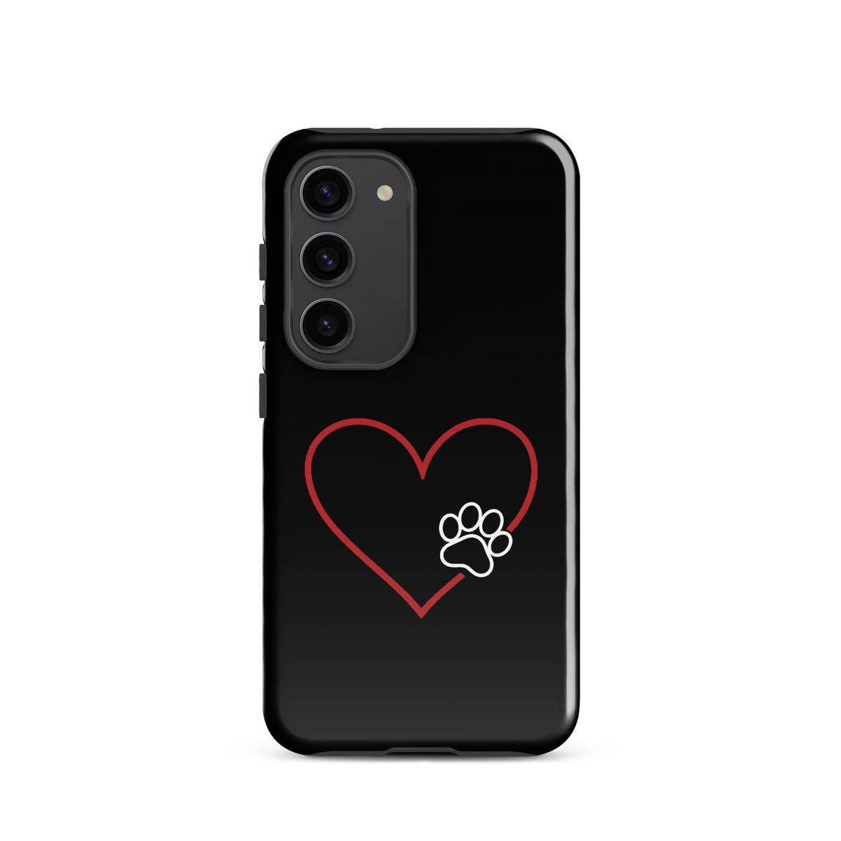 Phone Case for Samsung Galaxy with heart and paw print design, perfect for pet lovers seeking stylish protection.