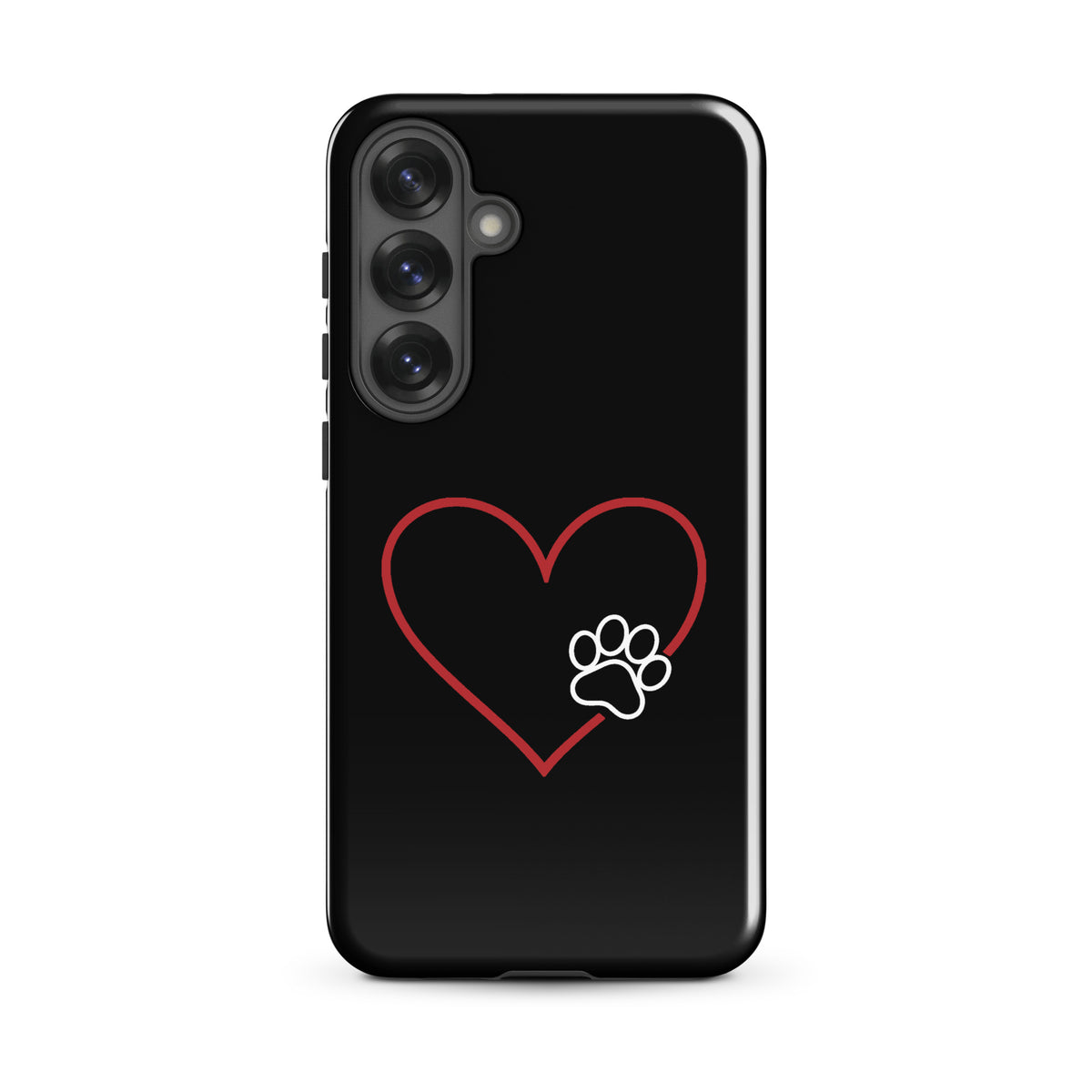 Phone Case for Samsung Galaxy with heart and paw print design, symbolizing pet love and tech protection.