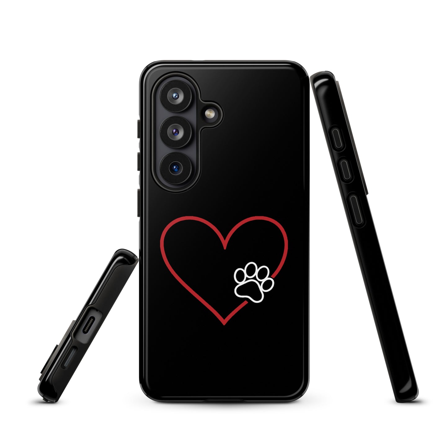 Phone Case for Samsung Galaxy with heart and paw print design