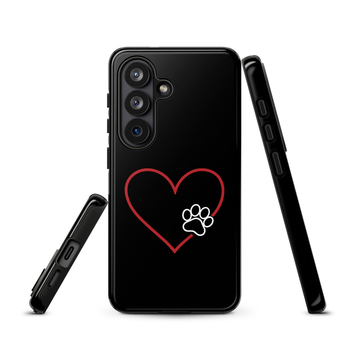 Phone Case for Samsung Galaxy with heart and paw print design