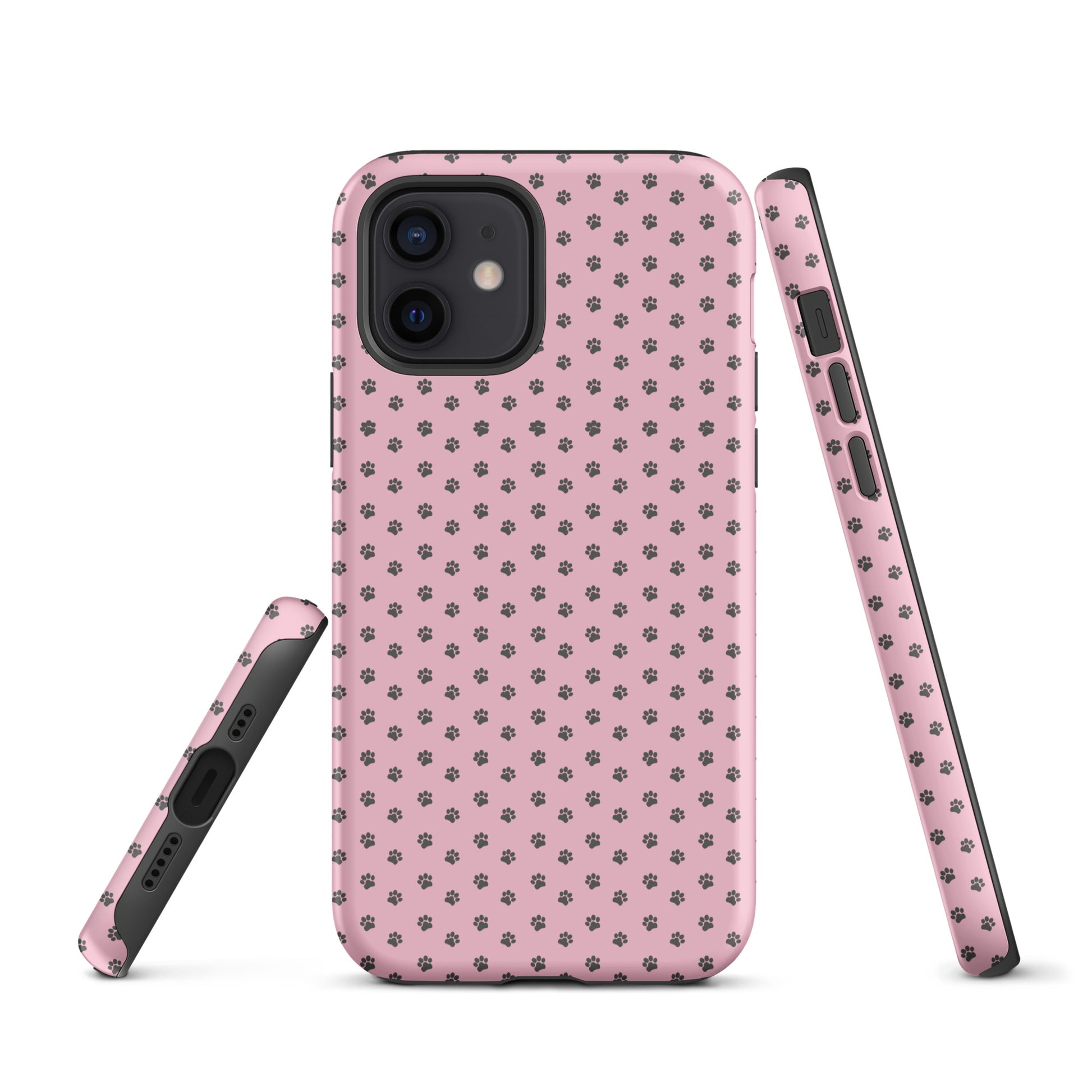 Phone Case for iPhone with pink paw-print design showcasing playful pet-loving style and dependable protection.