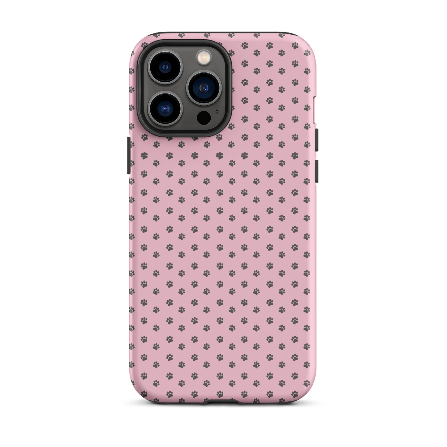 Phone Case for iPhone with paw print design on pink background, combining playful protection and charm for pet lovers.