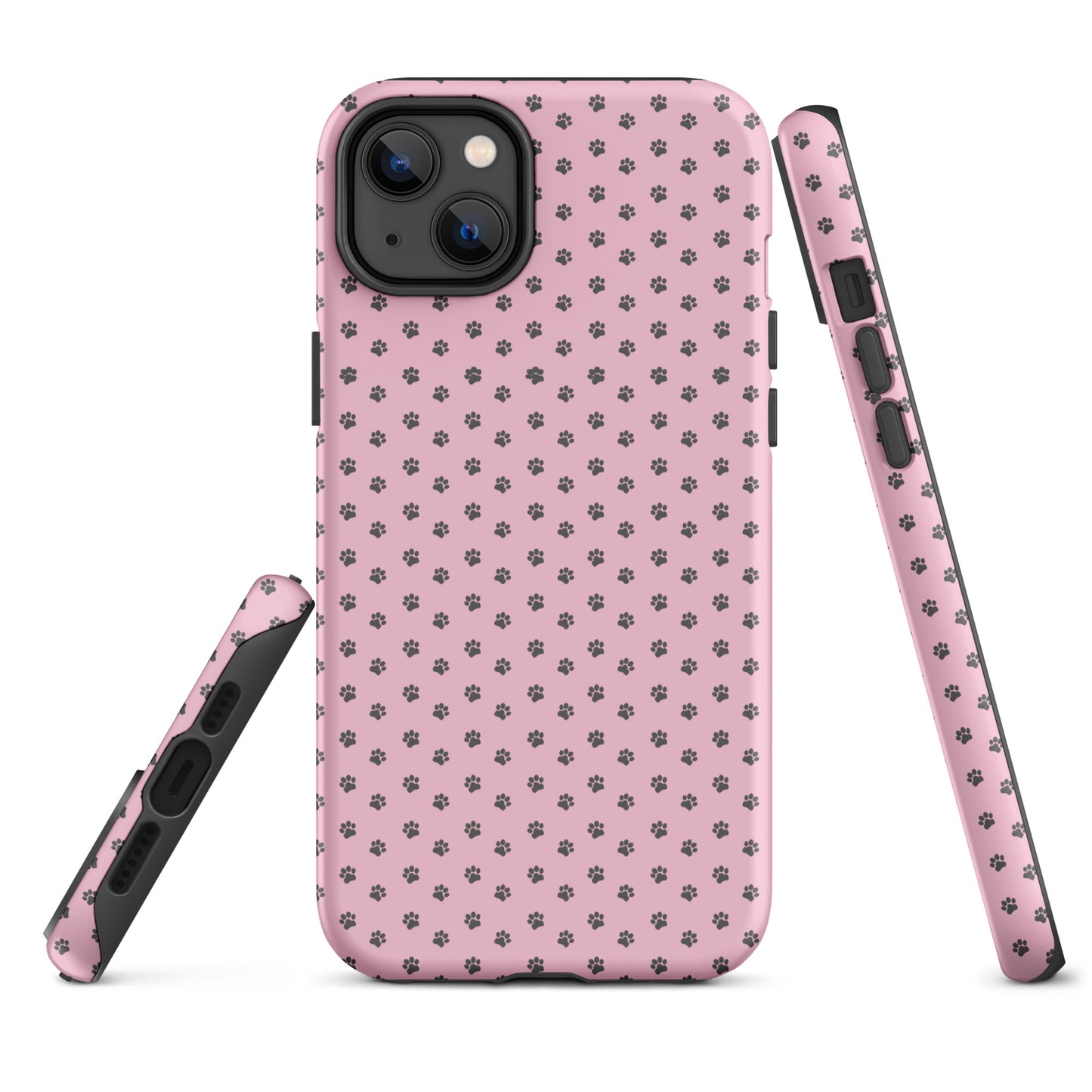 Phone Case with pink paw-print design for iPhone, showcasing playful pet-loving style and dependable protection.