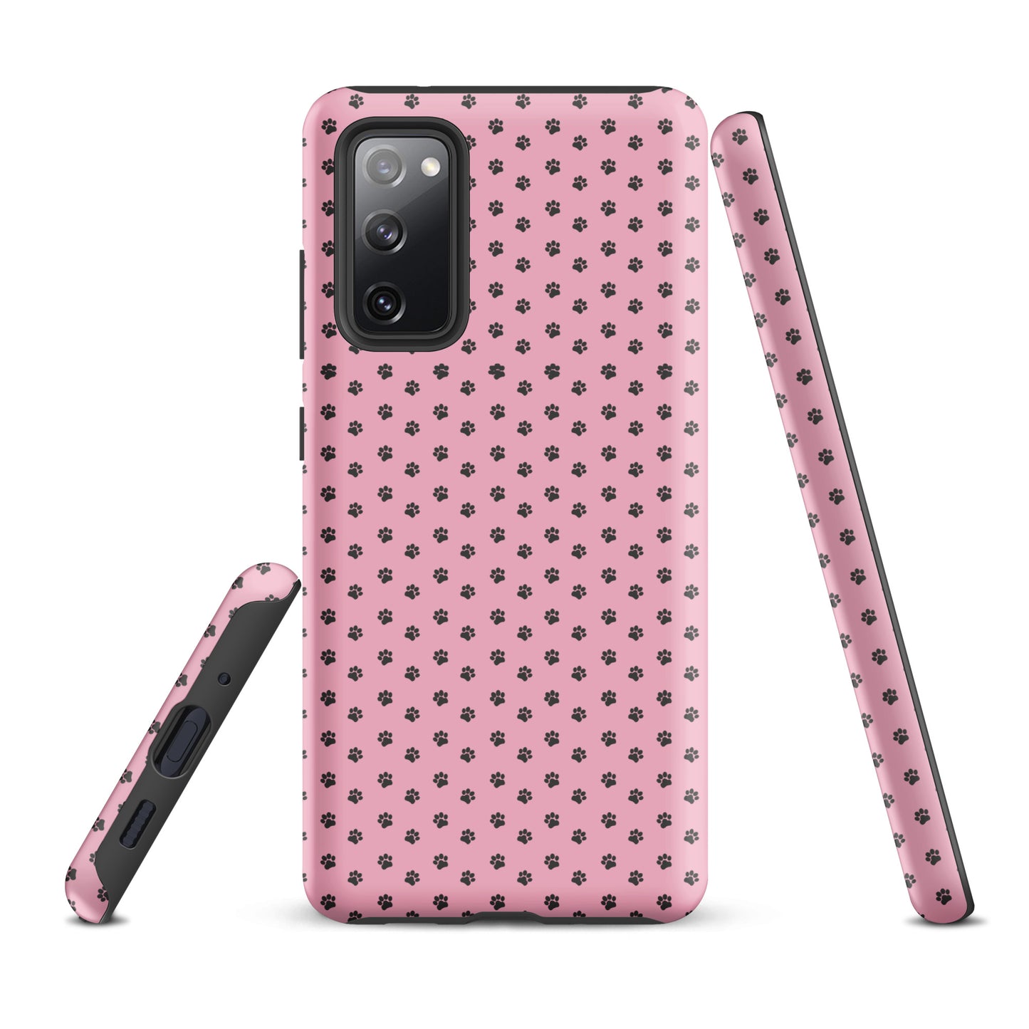 Phone Case for Samsung Galaxy with playful pink paw print design, showcasing adorable charm and protection.
