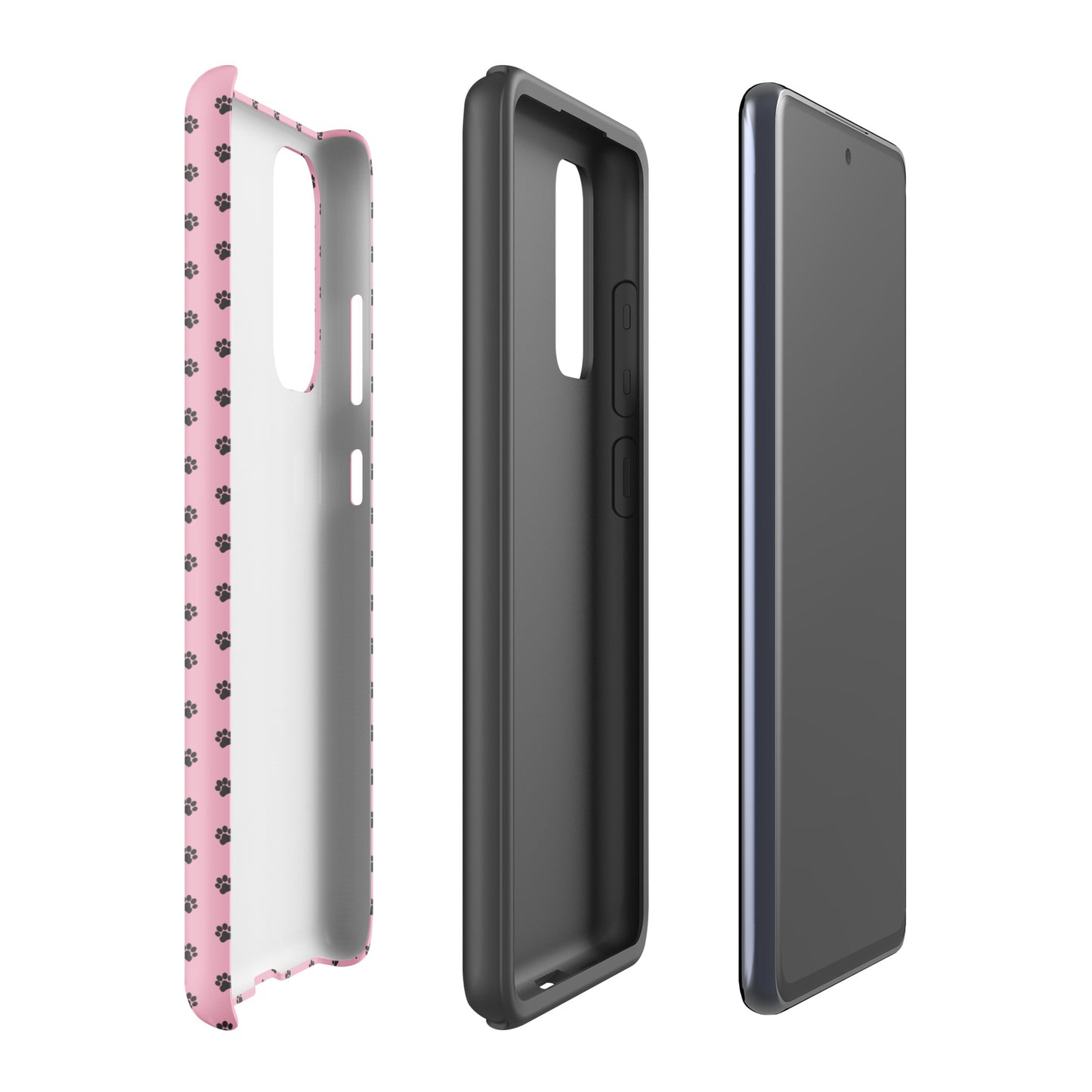 Pink paw-print Phone Case Samsung Galaxy with pet theme design.