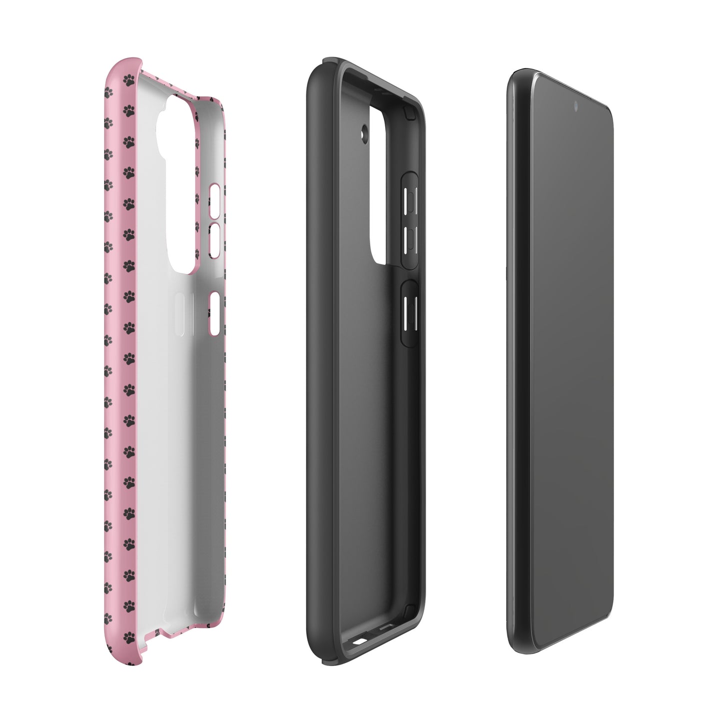 Phone Case Samsung Galaxy with paw-print design in pink, showcasing playful protection and style, perfect for pet lovers.